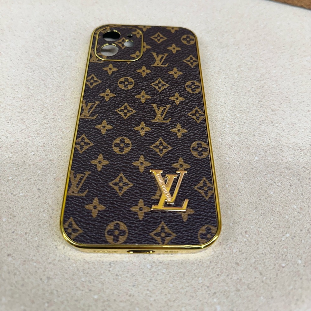 Luxury Designer Brown and Gold Phone Case IPhone 12